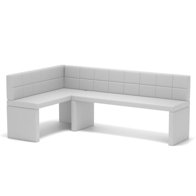 ECKBANK links MELVIN Kunstleder, 142/196 cm Weiß - Weiß, Holz/Kunststoff (142/196cm) - Idohome