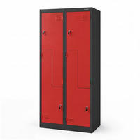 KLEIDERSCHRANK JULIA 185x80x45 cm - Anthrazit/Rot, Metall (80/185/45cm) - Jan Nowak