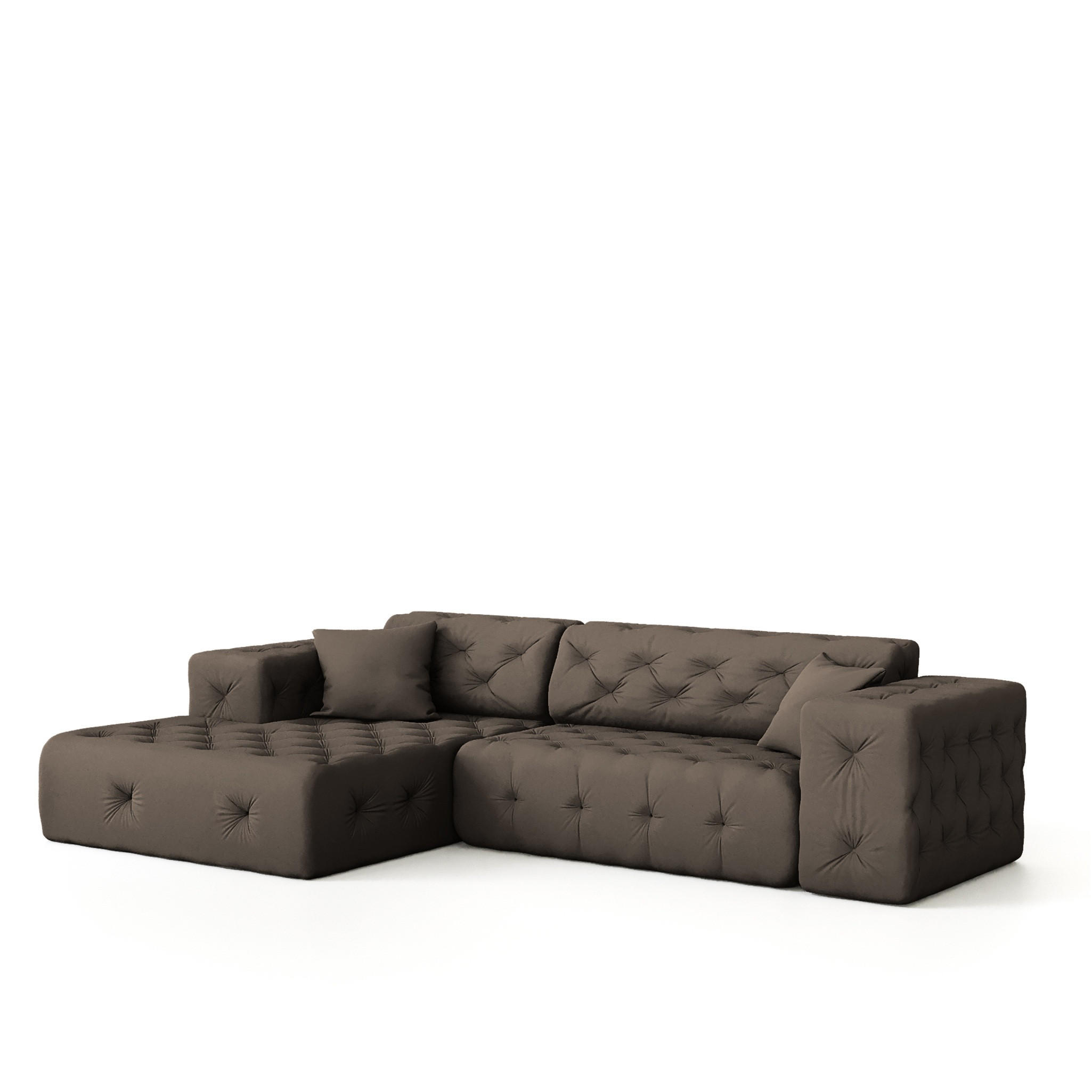 ECKSOFA Chantal - Braun, Holzwerkstoff/Textil (266/171cm) - Fun Möbel