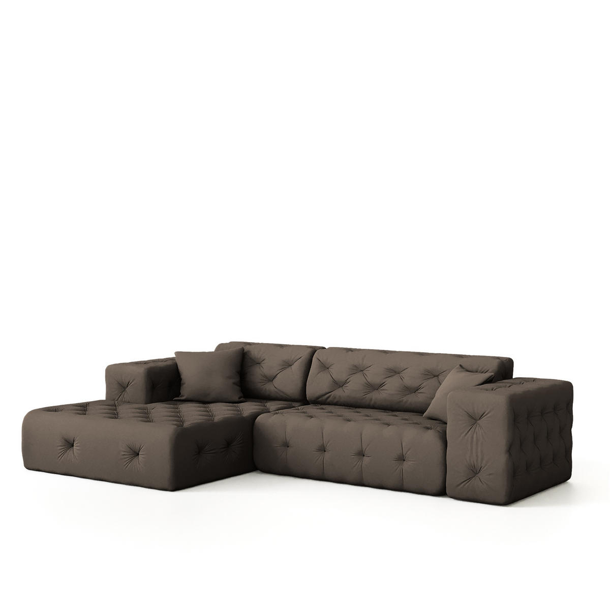 ECKSOFA Chantal - Braun, Holzwerkstoff/Textil (266/171cm) - Fun Möbel