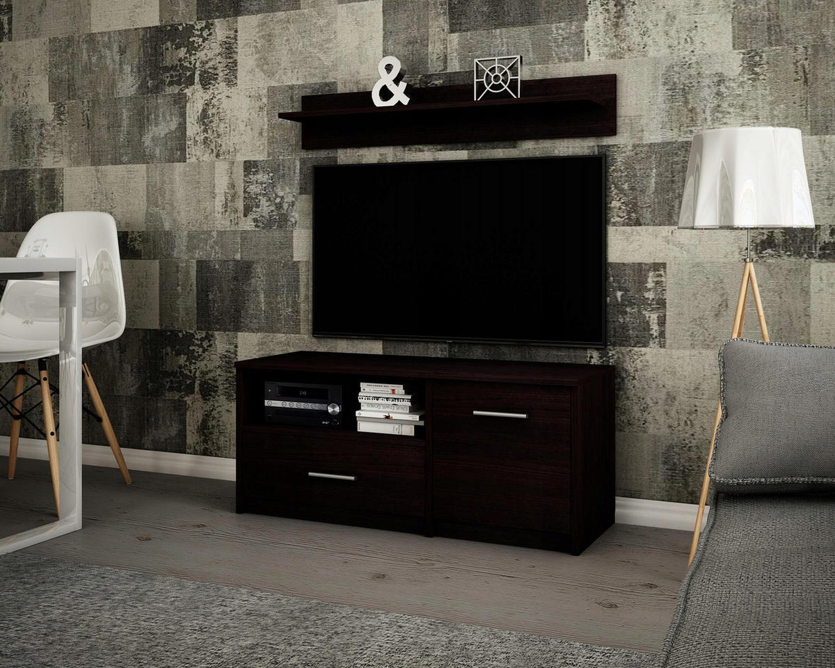 FERNSEHKOMMODE BODO 1D1S Wenge 98/35/42 cm - Wengefarben, Holzwerkstoff (98/42/35cm) - Matkam Möbel