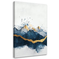 LEINWANDBILD Abstraktes Goldblau Modern 40x60cm - Blau, Textil (40/60cm) - Feeby
