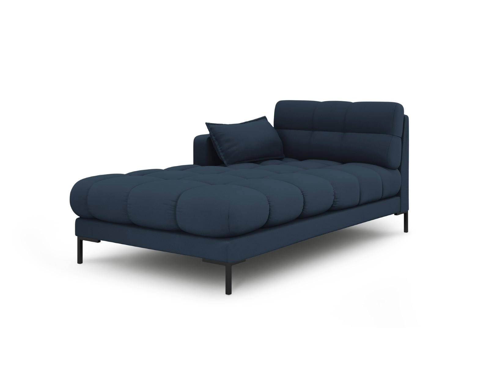 CHAISELONGUE links Mamaia aus strukturiertem Stoff blau - Blau, Textil (102/75/185cm) - Micadoni