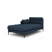 CHAISELONGUE links Mamaia aus strukturiertem Stoff blau - Blau, Textil (102/75/185cm) - Micadoni