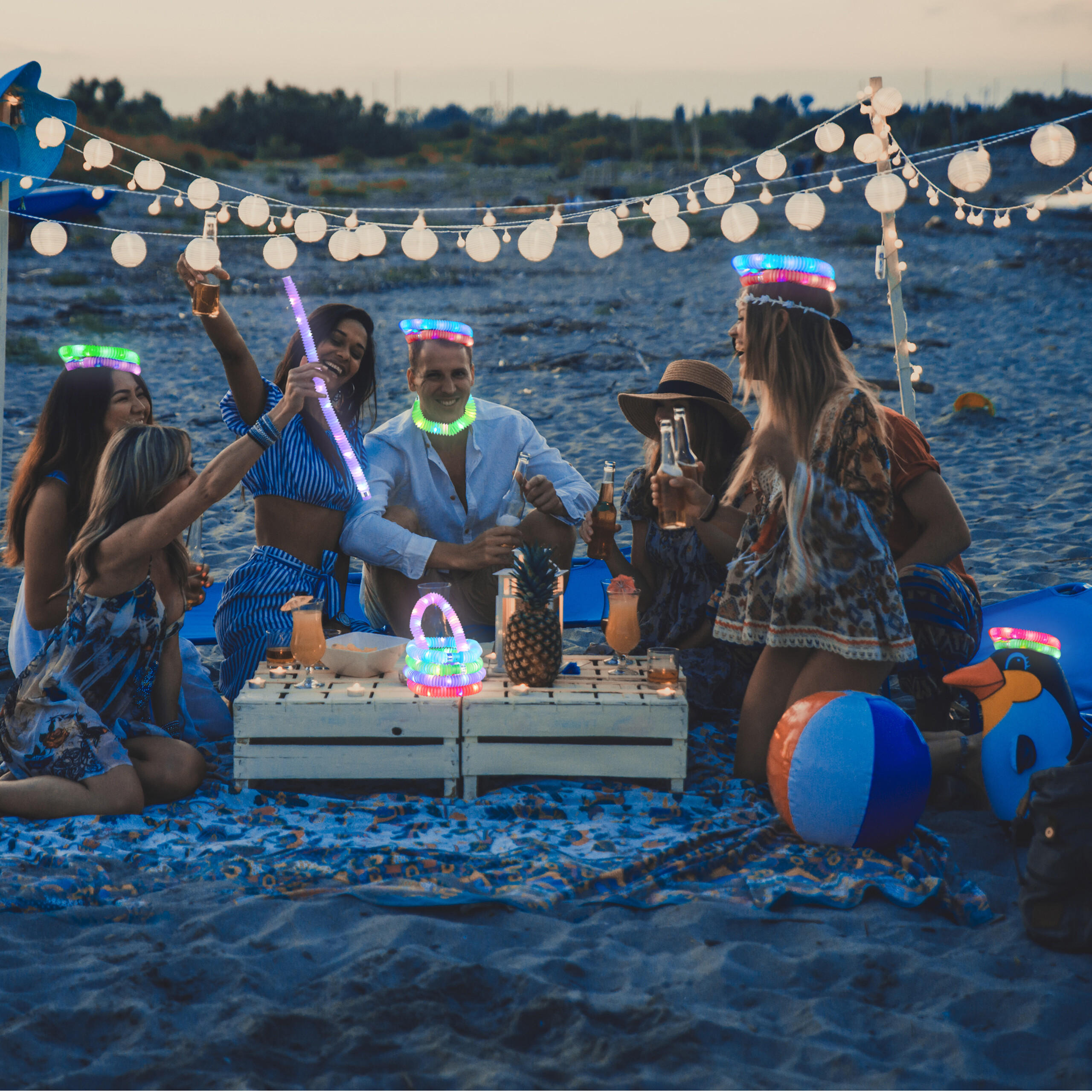 15XLEUCHTSTÄBE - Multicolor, Kunststoff (3/63/3cm) - Relaxdays