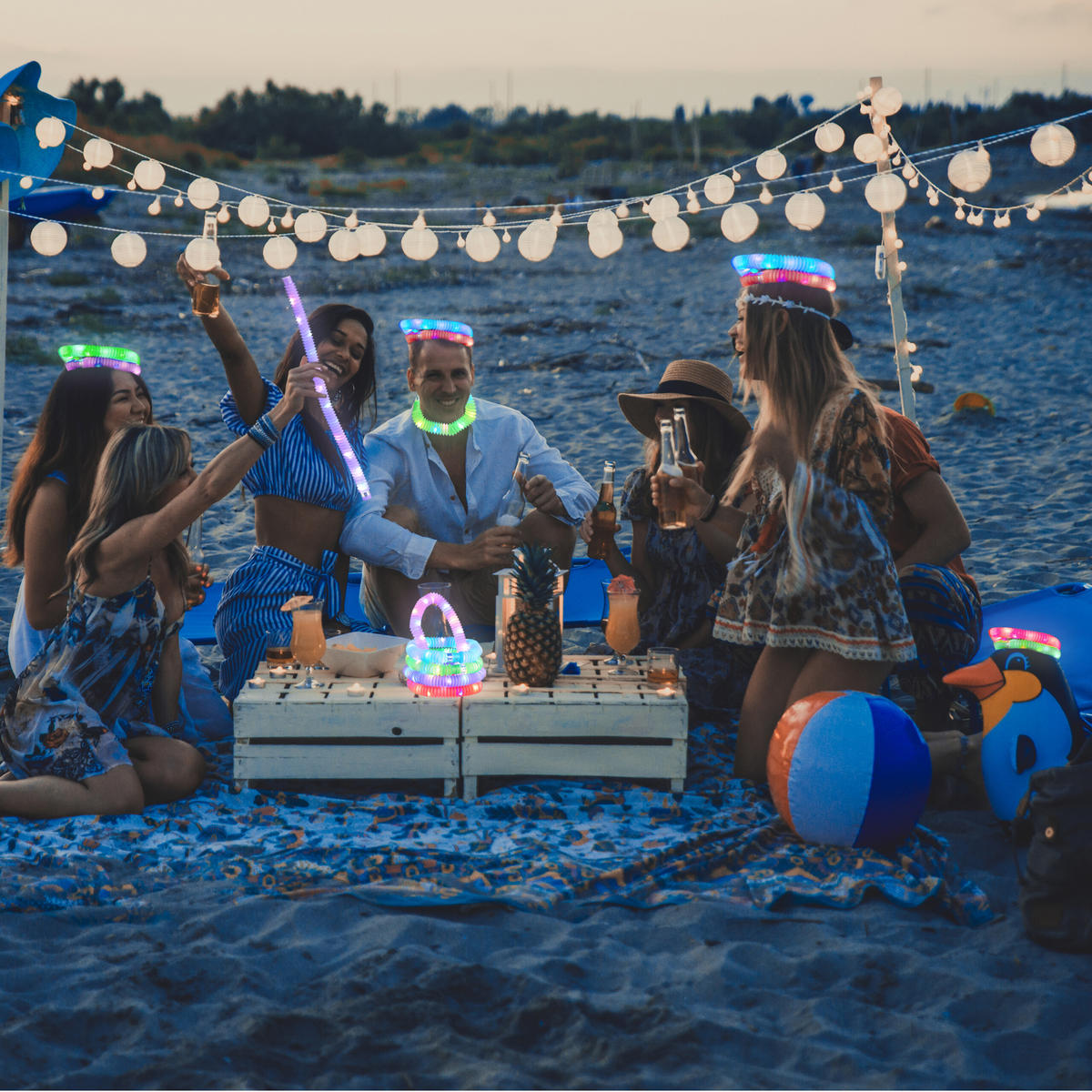 15XLEUCHTSTÄBE - Multicolor, Kunststoff (3/63/3cm) - Relaxdays