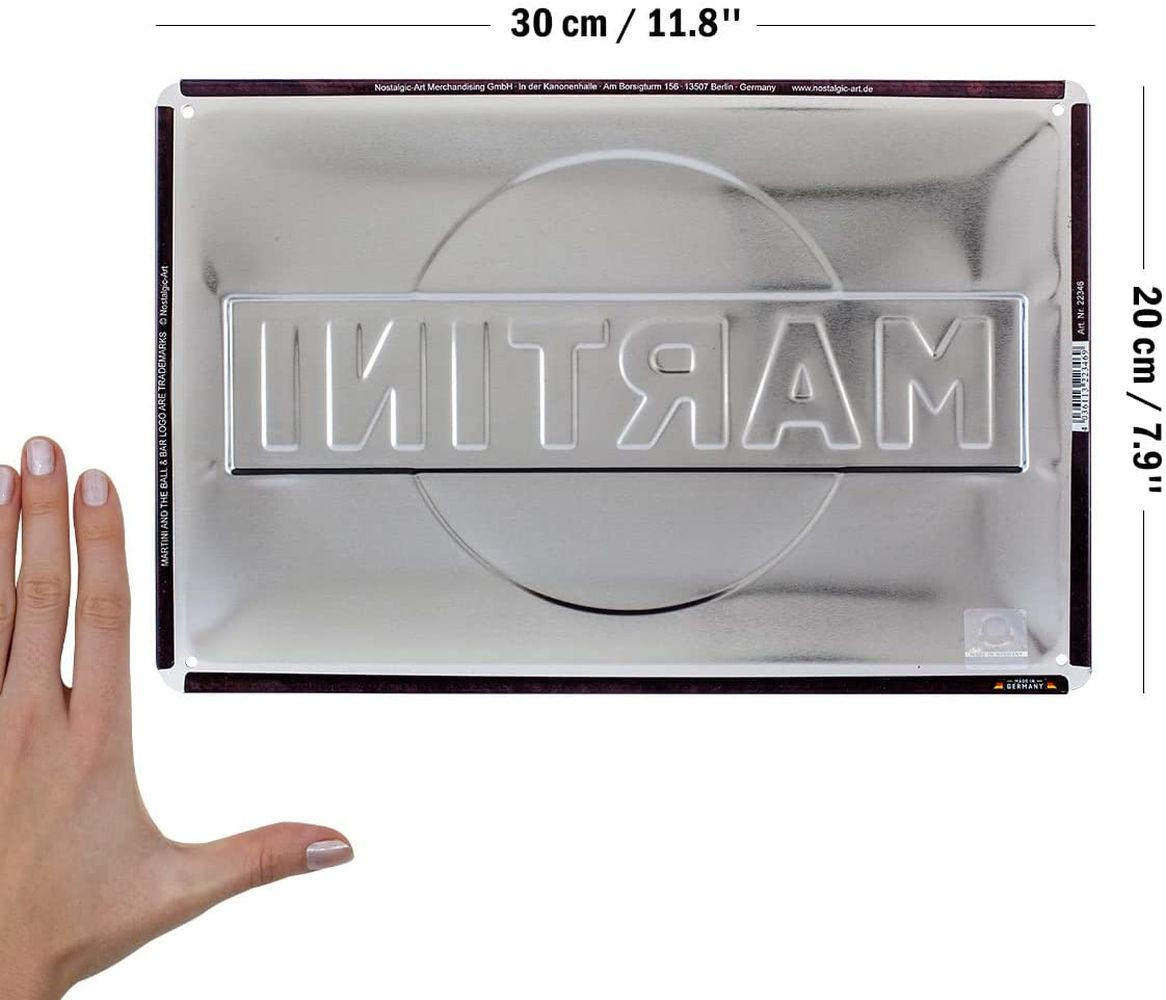BLECHSCHILD 20/30 cm Martini Logo White - Multicolor, Metall (30/20/0.2cm) - Nostalgic-Art