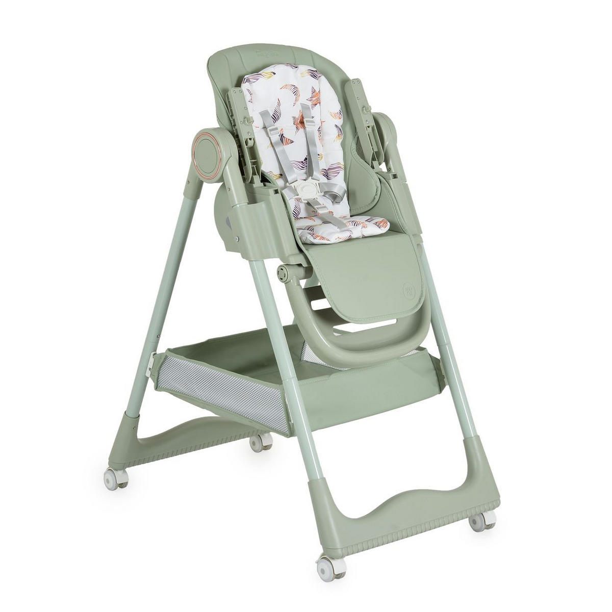 HOCHSTUHL Surprise faltbar grün Lätzchen Schüssel Löffel Gabel Räder Korb - Grün, Metall (52/90/86cm) - Moni