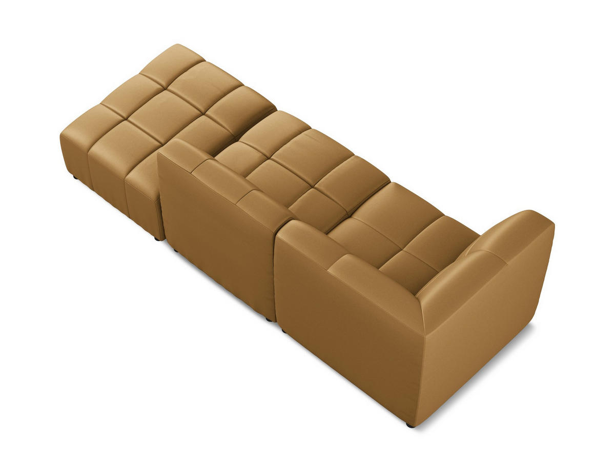 ECKSOFA Rechts Kunstleder Braun - Cognac/Schwarz, Holzwerkstoff/Kunststoff (240/90cm) - Makamii
