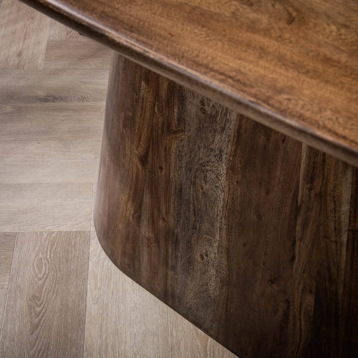 ESSTISCH ONDA Braun Oval Akazie Holz 215 cm - Akaziefarben, Holz (215/105/77cm) - alesvelt