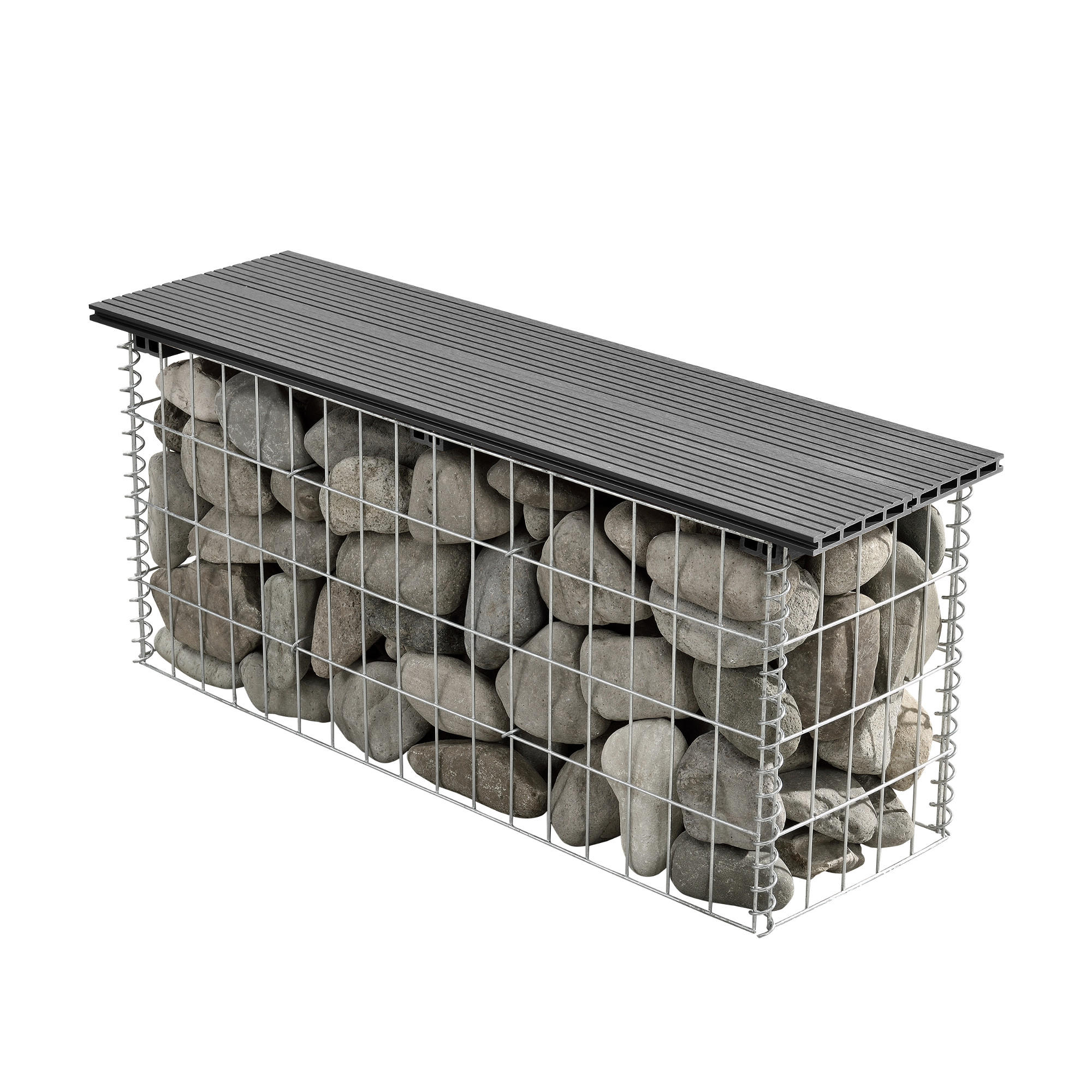 GABIONENBANK - Grau, Kunststoff (100/45/30cm) - pro.tec