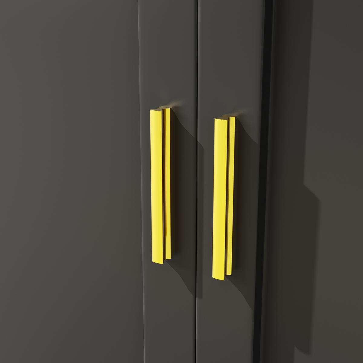 GESCHIRRSCHRANK aus MDF 130x45x180cm in Schwarz mit LED - Schwarz, Holzwerkstoff (130/180/45cm) - Modfu
