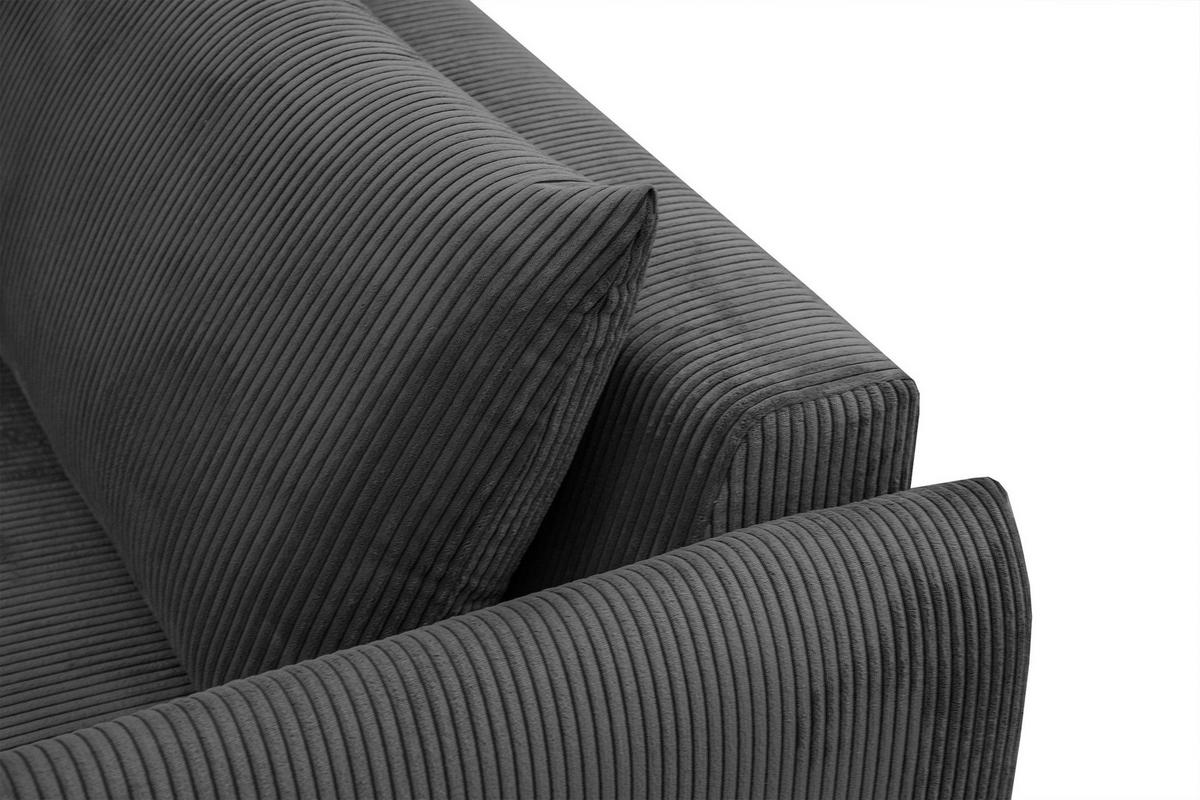 ECKSOFA TAUER 5-Sitzer, dunkelgrau - Dunkelgrau/Schwarz, Holzwerkstoff/Kunststoff (292/174cm) - Courtois Laville