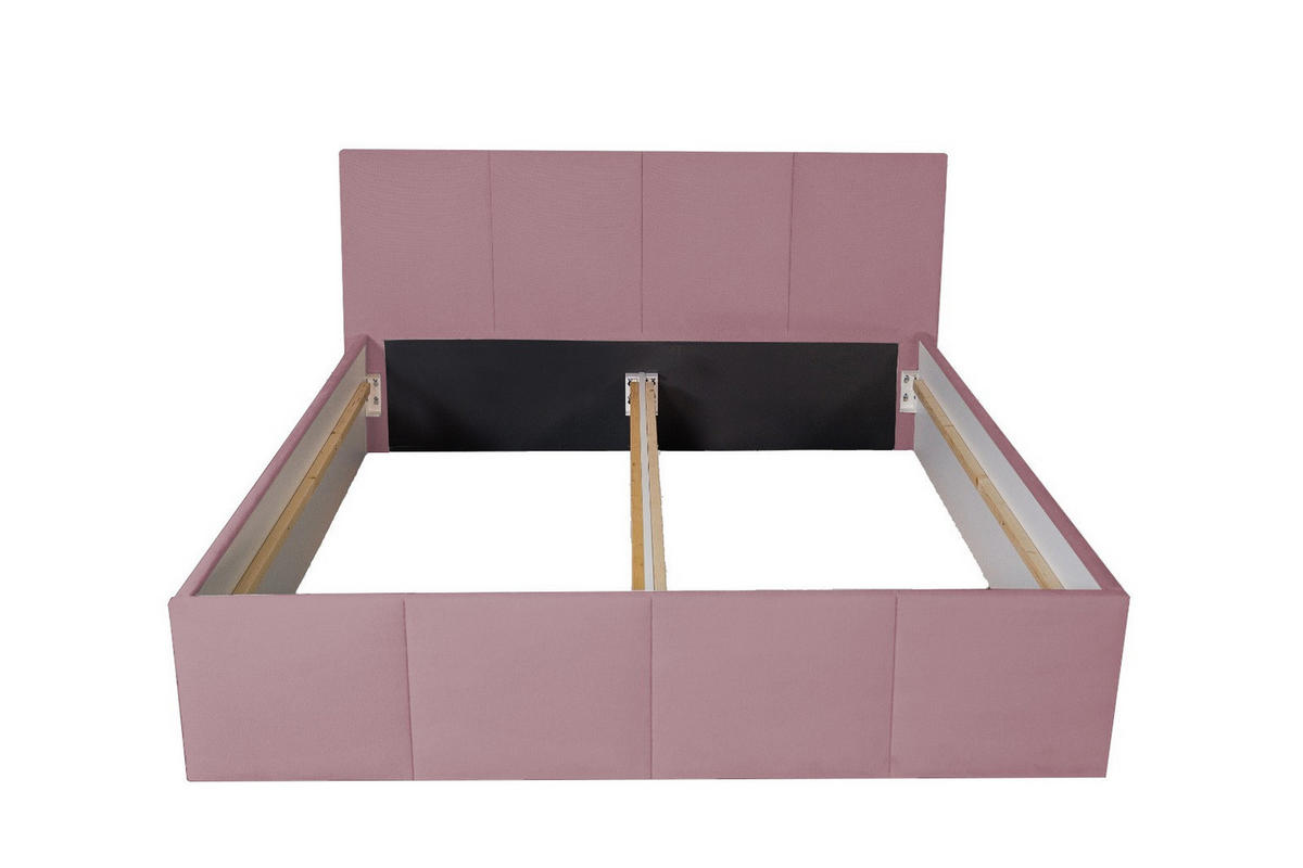 POLSTERBETT Dalas Rose 120 x 200 x 40 cm Stauraum ohne hydraulische Funktion Mit hochwertiger Matratze H2 (bis 100 kg) und Lattenrost - Rosa, Holz (120/200cm) - Halmon Schlafkomfort Betten 