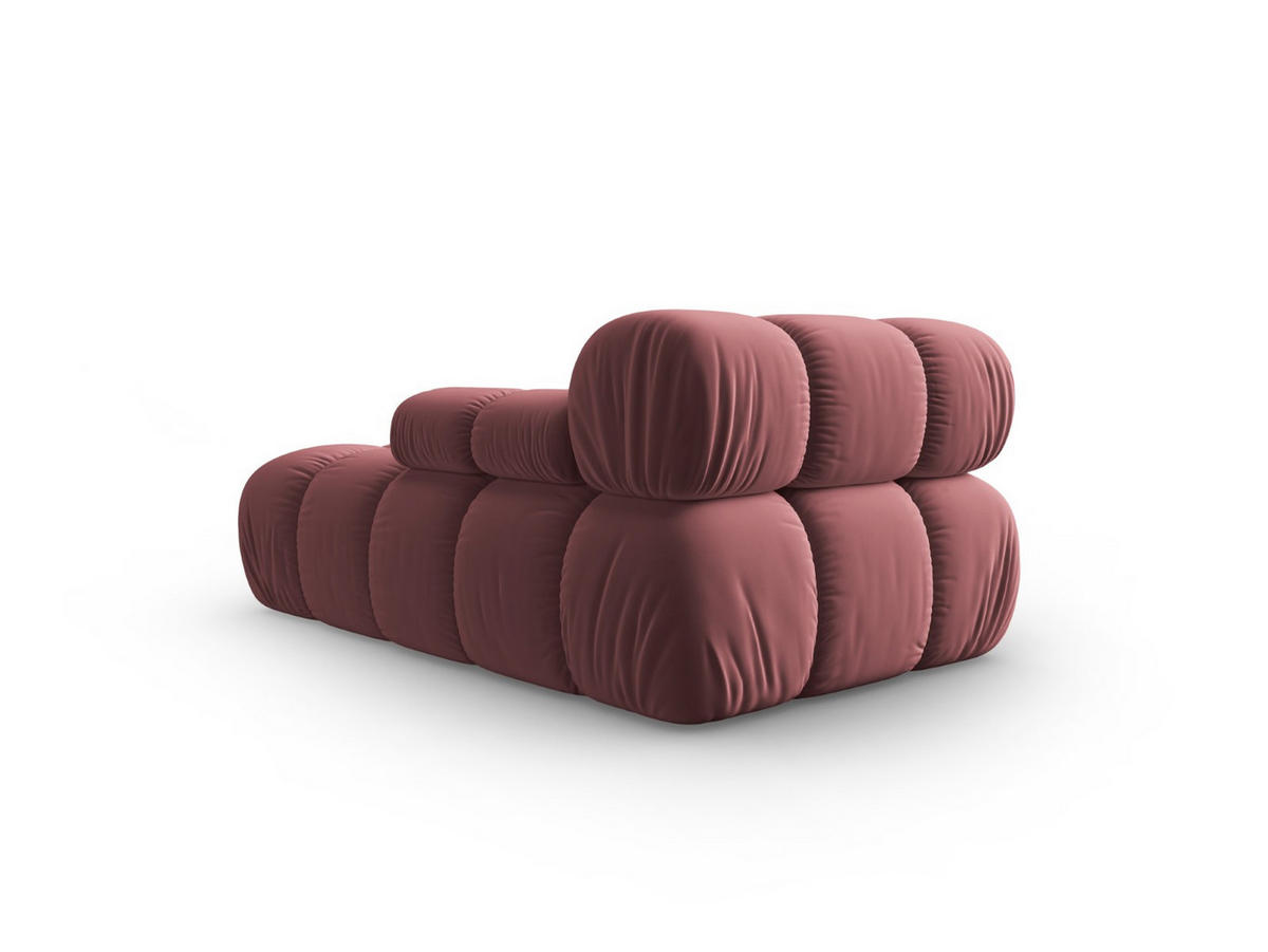 CHAISELONGUE rechts Bellis aus Samt rosa - Pink, Textil (97/62/157cm) - Micadoni