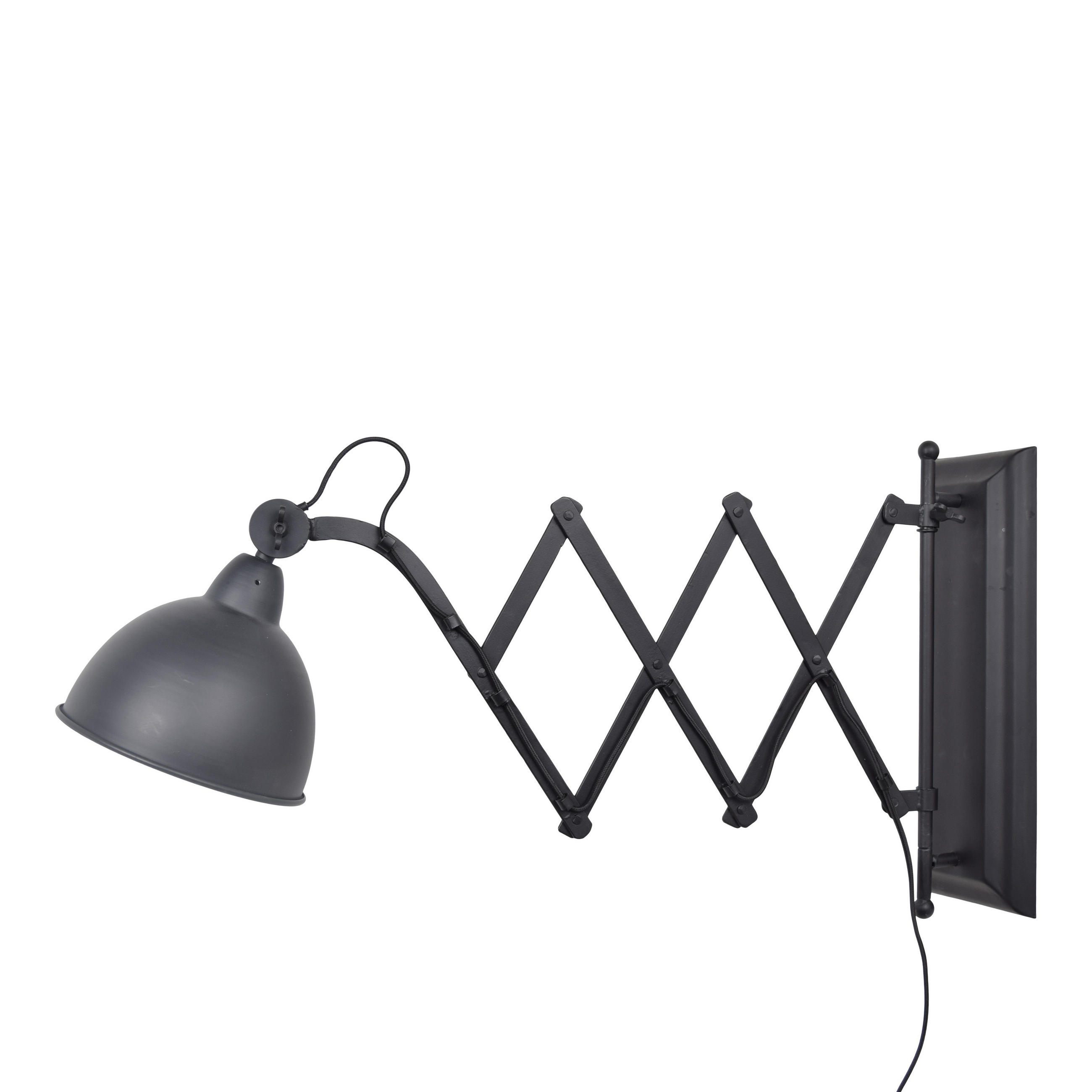 WANDLAMPE Harmonica - Schwarz, Metall (70/40/20cm) - Urban Interiors