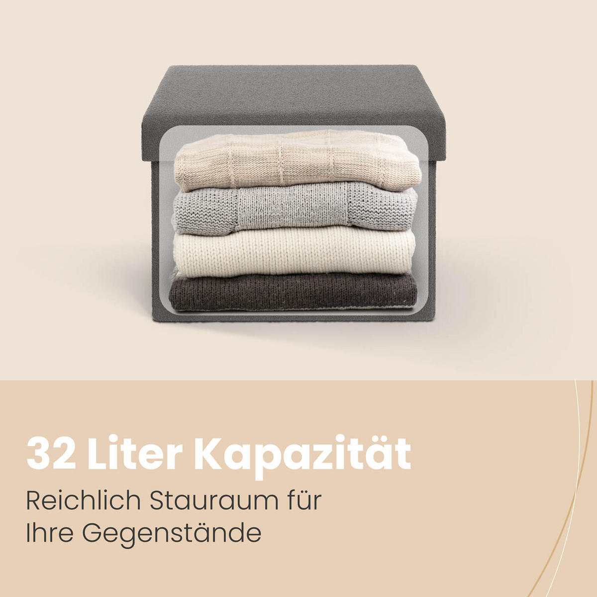 SITZHOCKER 41/31/31 cm, Altrosa - Altrosa, Kunststoff (31/31/41cm) - Blumtal