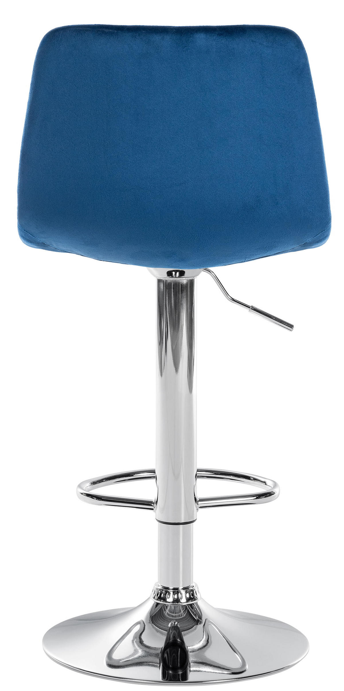 BARHOCKER Samt blau - Chromfarben/Blau, Textil/Metall (44/88/43cm) - CLP