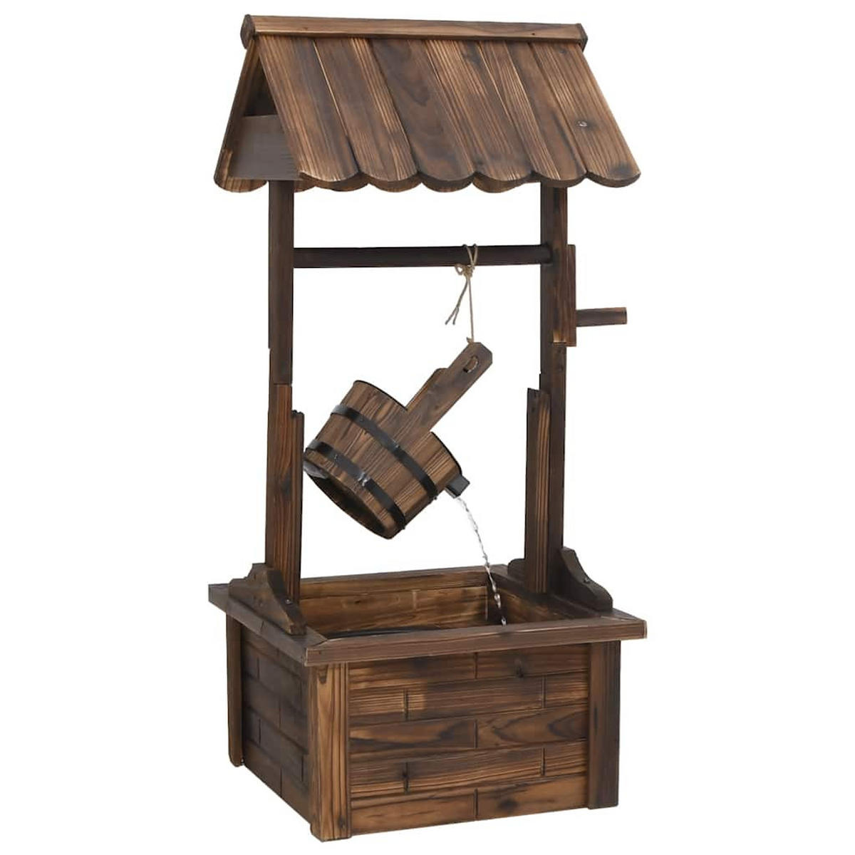 WUNSCHBRUNNEN Mit Pumpe 57/50/112 Cm Massivholz Tanne - Braun, Holz (50/57/112cm) - vidaXL