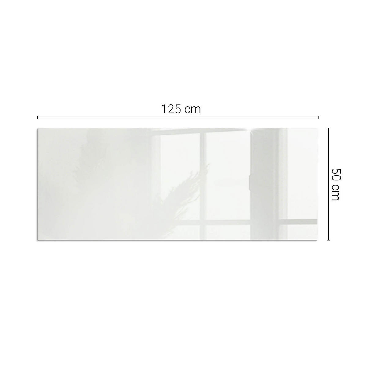 GLASPLATTE für Kamin 125x50 cm Grau - Grau, Glas (125/50/0.4cm) - ArtPrintCave