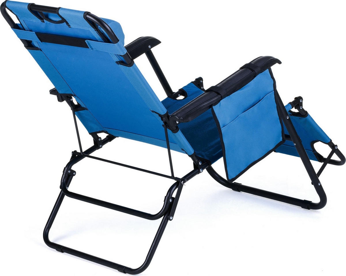 GARTEN-RELAXSESSEL bis 150 kg, Klappbar - Türkis, Textil (61/31/153cm) - Outtec
