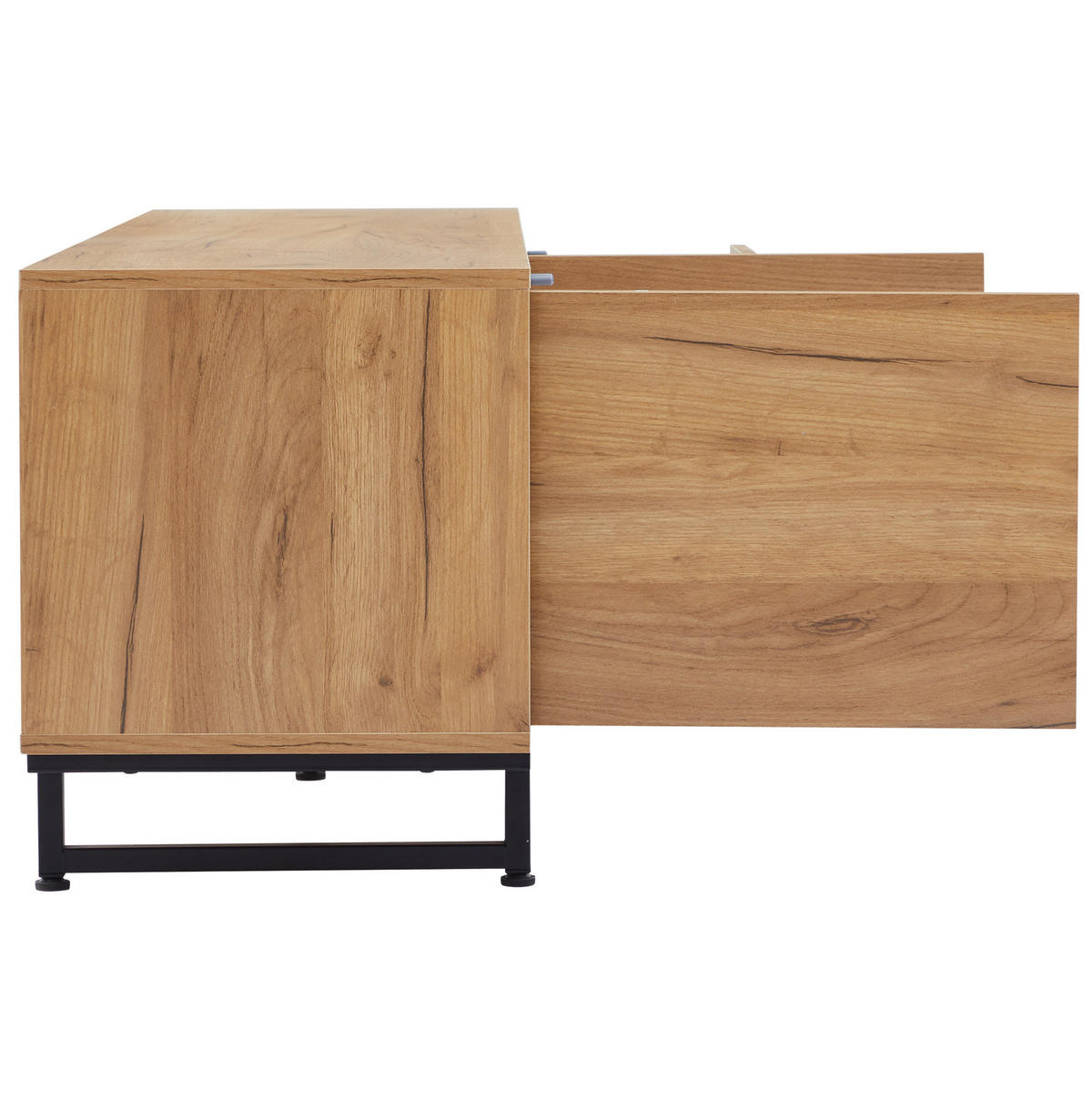 LOWBOARD 173/38/48 cm in Holzfarbe mit Türen, Schubladen und offenen Fächern - Naturfarben, Holzwerkstoff (173/48/38cm) - Flora Grace