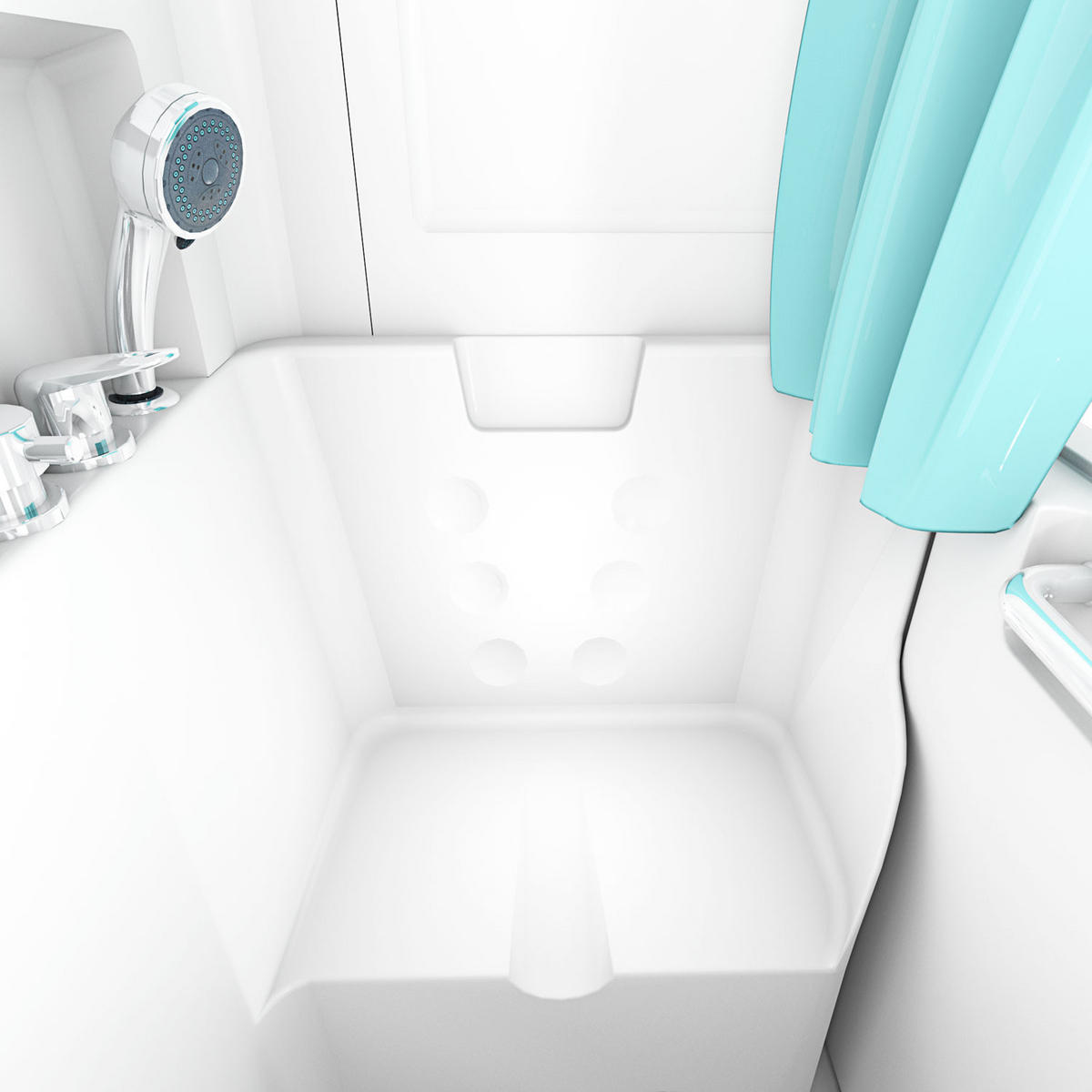 DUSCHE mit Sitzwanne und Tür S02D-B-R - Weiß, Glas/Kunststoff (100/78/205cm) - AcquaVapore by Sandra Jentho