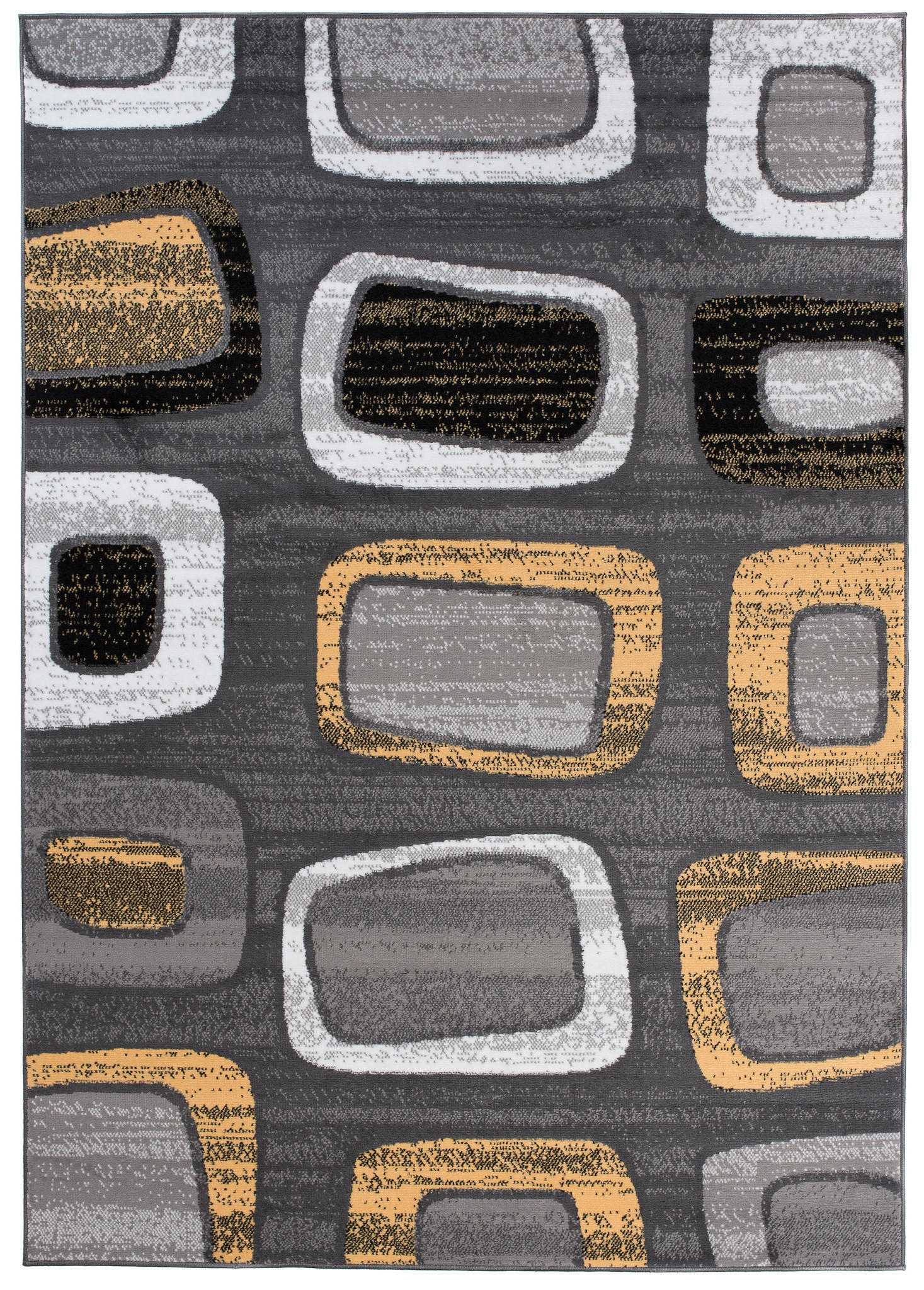TEPPICH MAYA Gelb Meliert Figuren 200/300 cm - Gelb, Textil (200/300cm) - Tapiso