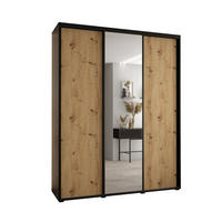 SCHWEBETÜRENSCHRANK 235,2/200/60 3-türig - Schwarz/Eiche Artisan, Holz/Metall (200/235/60cm) - Abiks Möbel