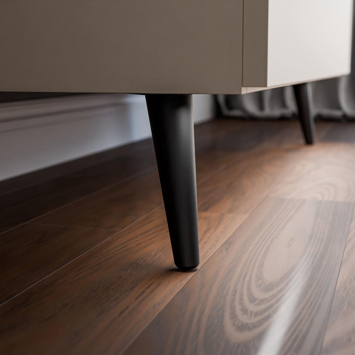 KOMMODE LINA KASCHMIR 95 LED auf hohen Beinen Schwarz - Kaschmir, Holzwerkstoff (95/90/40cm) - Lookway