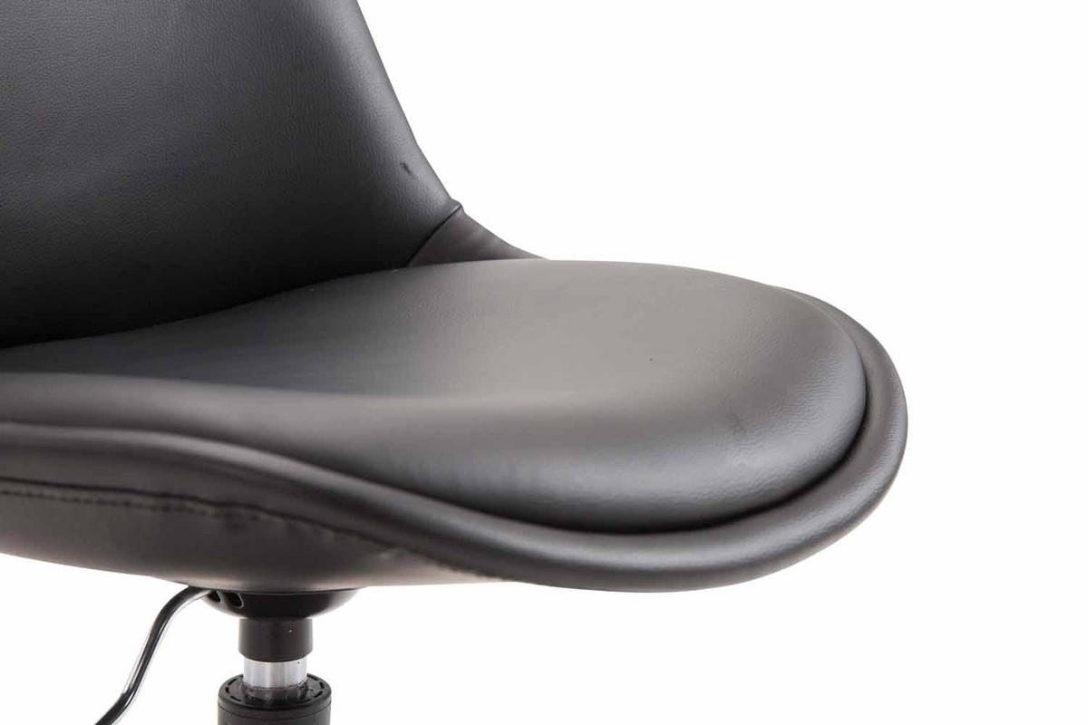 DREHSTUHL Lederlook schwarz - Schwarz, Textil/Metall (48/76/57cm) - CLP