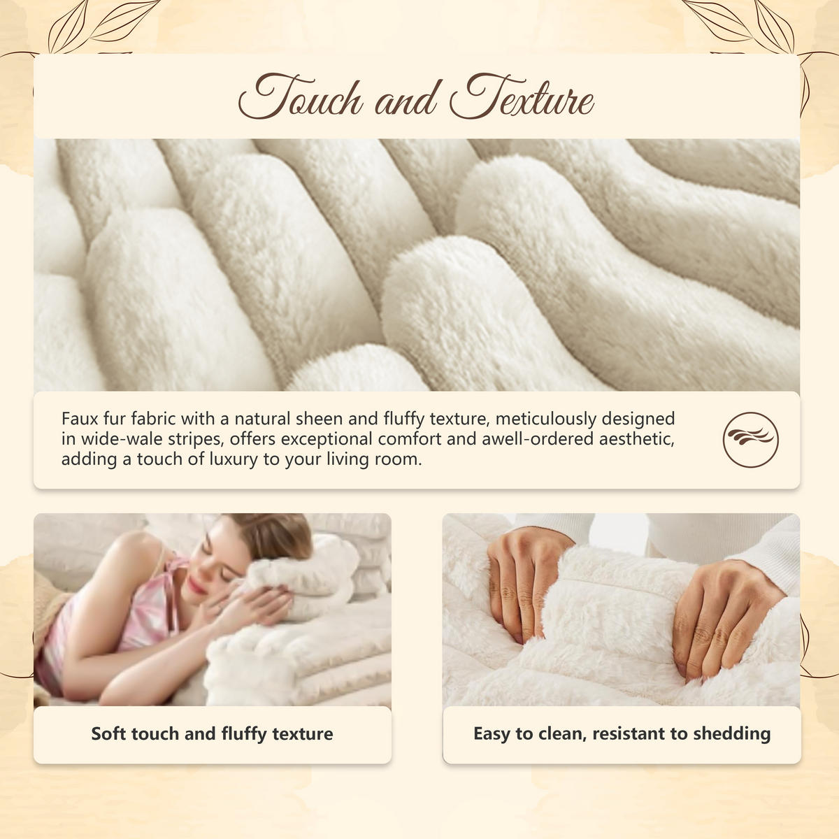 MODULARSOFA mit Cord-Optik 270×180 cm - Beige, Textil (270/60/180cm) - Vercart