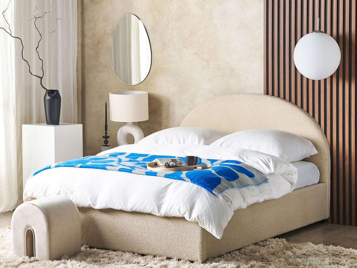POLSTERBETT Beige 160x200 cm Vaucluse - Beige, Textil (160/200cm) - Beliani