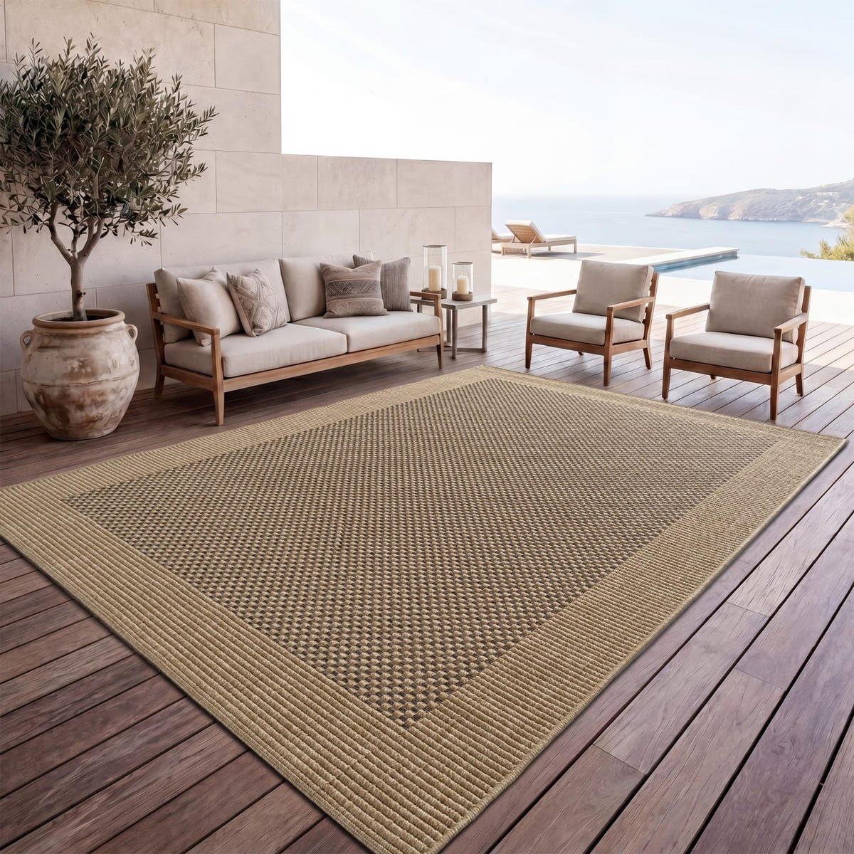 OUTDOORTEPPICH 80/150 cm Waregem 621 - Beige, Kunststoff (80/150cm) - Paco Home