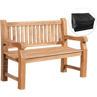 TEAKBANK Holzbank 120 cm mit Abdeckhaube Teak - Braun, Holz (120/93/61cm) - TPFGarden
