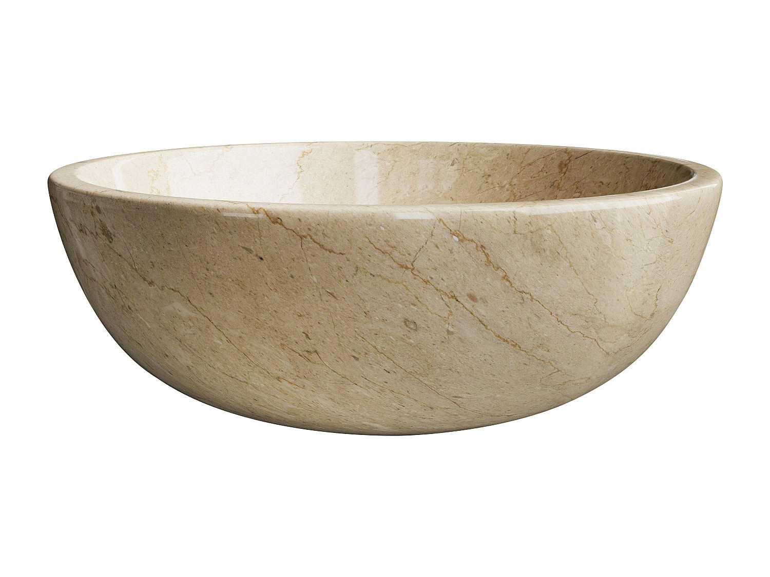 AUFSATZWASCHBECKEN aus Marmor - Cremefarben - 40 cm - LAVINO - Creme, Stein (40/15/40cm) - Vente-Unique