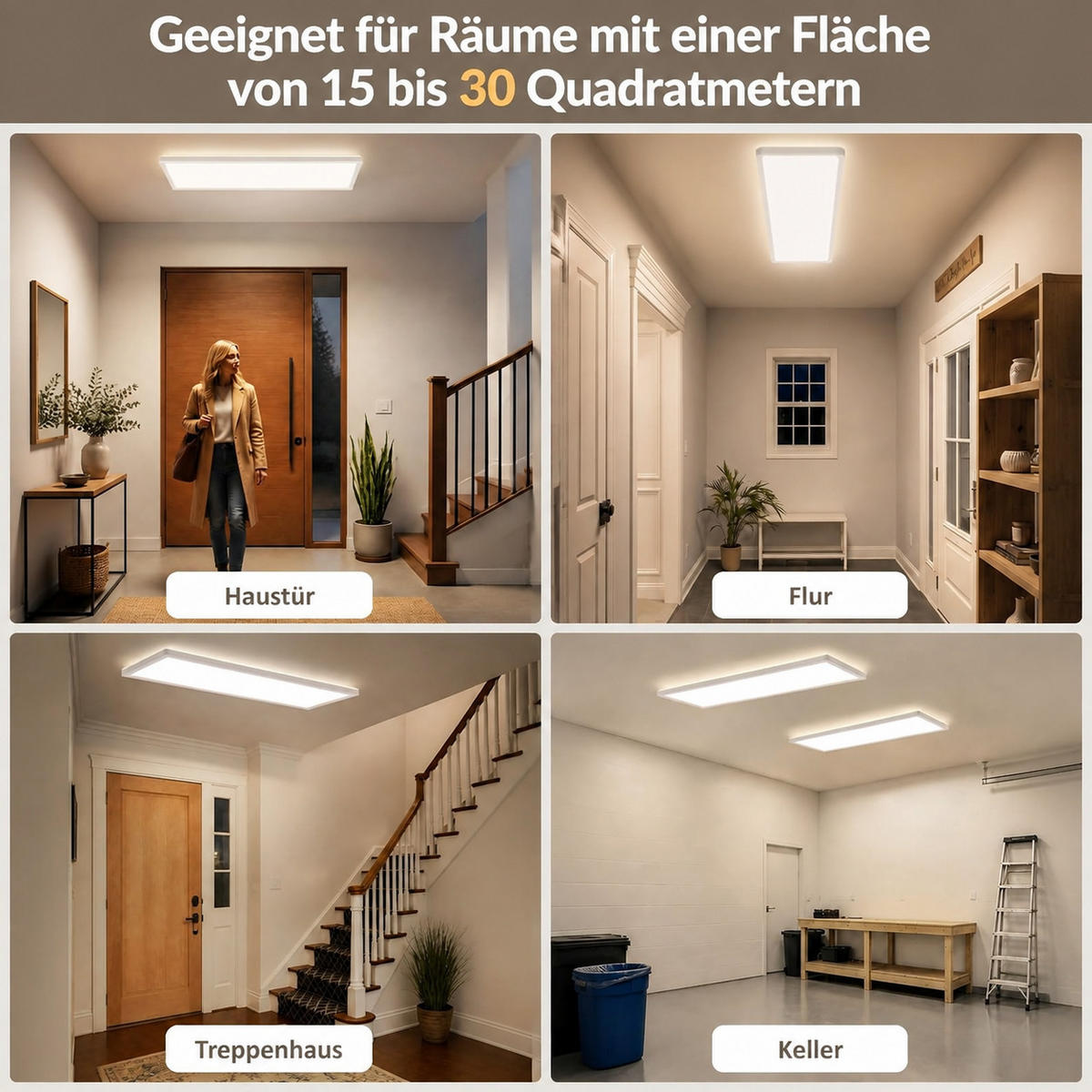 LED DECKENLEUCHTE Helyvith 100/25/5 cm - Weiß, Kunststoff/Metall (100/25/5cm) - ZMH