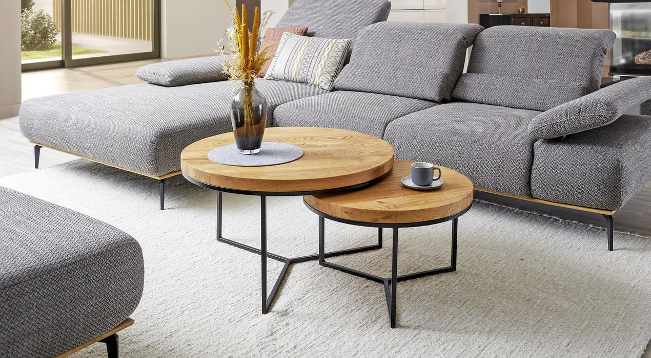 Couchtisch rund Eiche massiv