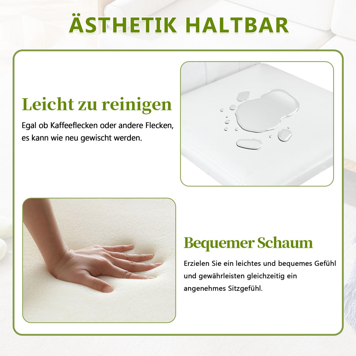 STUHL-SET DE-36651 4 Stück mit PU-Bezug und Metallbeinen Weiß - Weiß, Metall (46/89/42cm) - ComfortXL