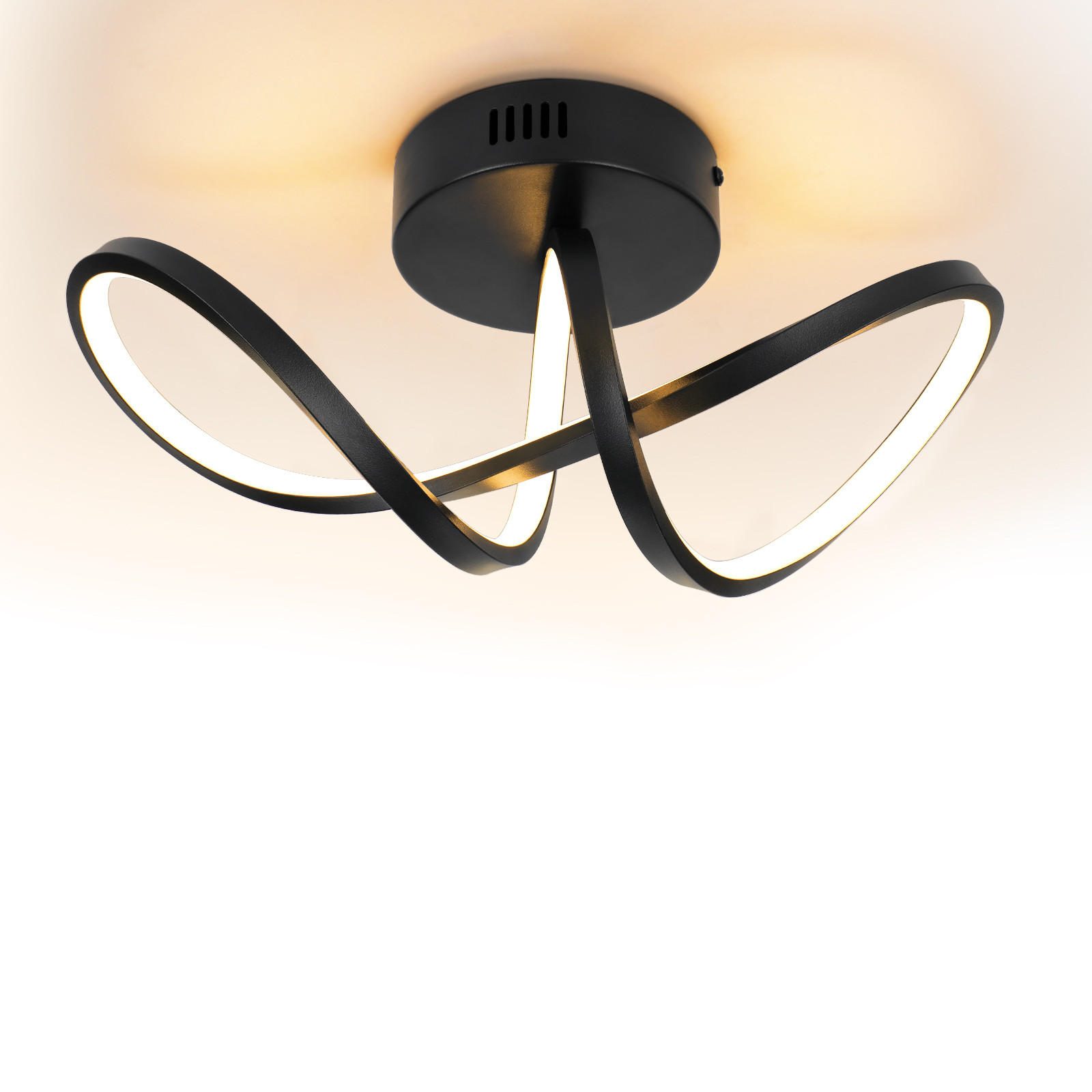 ZMH Led-Deckenleuchte Schwarz 14.5x17x34 cm