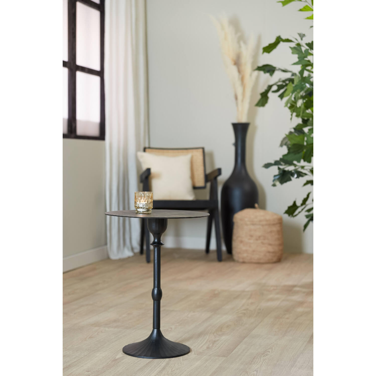 BEISTELLTISCH Janna Schwarz Ø40/50 cm - Schwarz, Metall (40/40/50cm) - Light & Living
