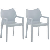 STAPELSTUHL 2er Set Kunststoff hellgrau - Hellgrau, Kunststoff (57/84/53cm) - CLP