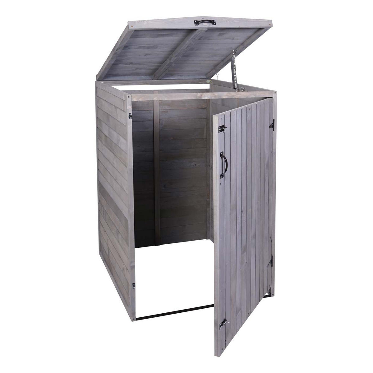 1ER-/2ER-MÜLLTONNENVERKLEIDUNG Anthrazit, Grau - Anthrazit/Grau, Holz (79/126/98cm) - MCW