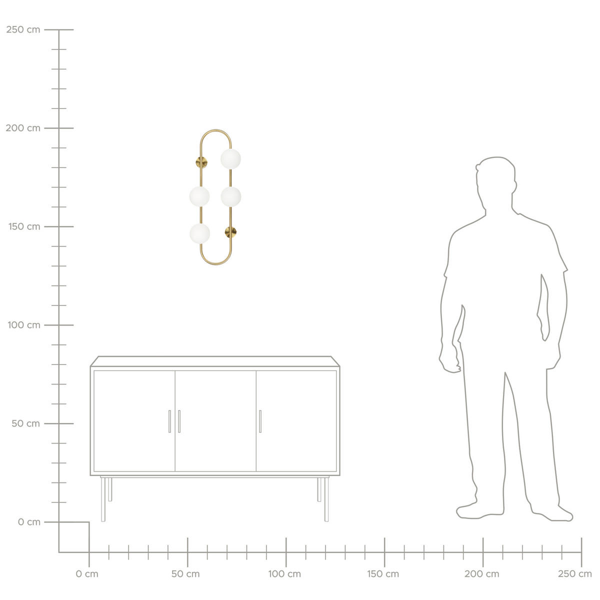 WANDLEUCHTE Yango 3/16/70 cm - Goldfarben, Metall (16/70/3cm) - Beliani
