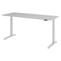 SCHREIBTISCH elektrisch XBHM 80/200/74 cm in Grau/Silberfarben - Silberfarben/Grau, Holzwerkstoff (80/200/74cm) - bümö