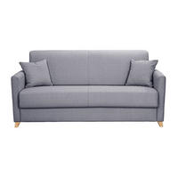 SCHLAFSOFA 3-Sitzer Skandinavisch Hellgrau Matratze 18 cm SKANDY - Hellgrau, Textil (99/92/176cm) - Miliboo