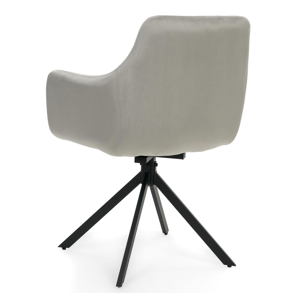 STUHL FANO X drehbar gepolsterter mit Steppung - hellgrau - Velour - Hellgrau/Schwarz, Textil/Metall (58/83/59cm) - NEW HOME