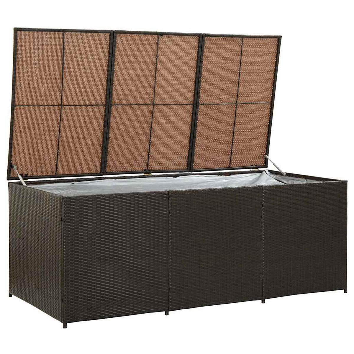 GARTENBOX Poly Rattan 180x90x70 cm Braun - Braun, Kunststoff (180/70/90cm) - furnicato