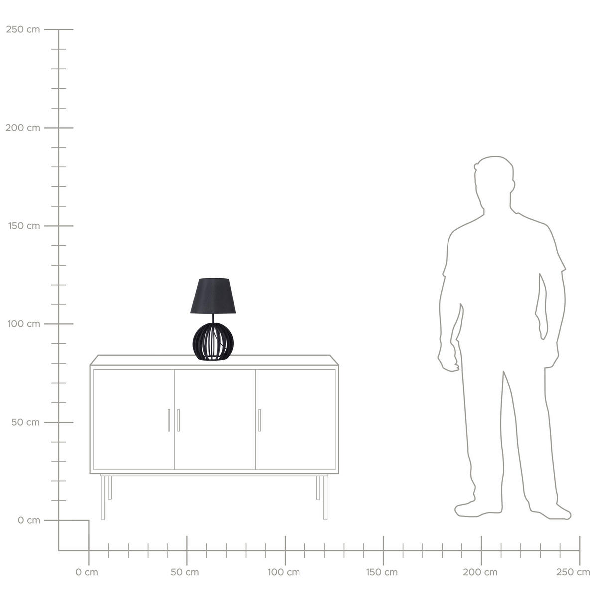 TISCHLAMPE Samo 22/22/41 cm - Schwarz, Holzwerkstoff (22/22/41cm) - Beliani