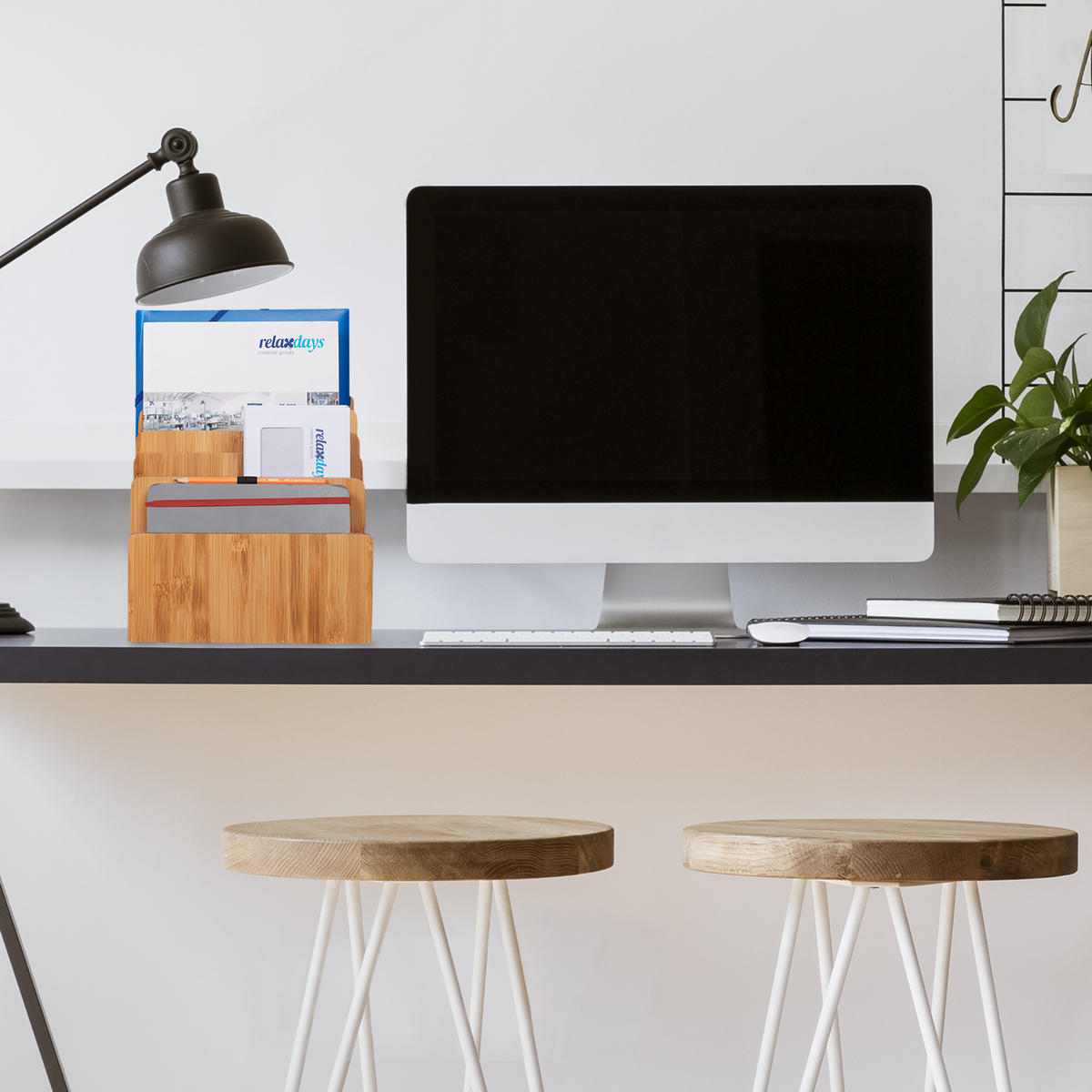 DOKUMENTENHALTER - Hellbraun, Holz (24.5/23/25cm) - Relaxdays